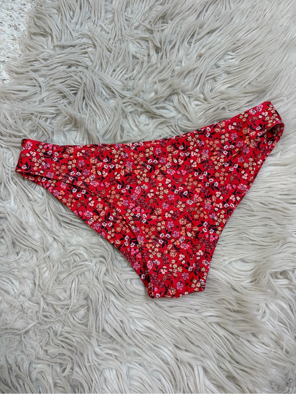 Kulani Kinis Zulu Red Ditsy Floral Bikini Bottom Size L